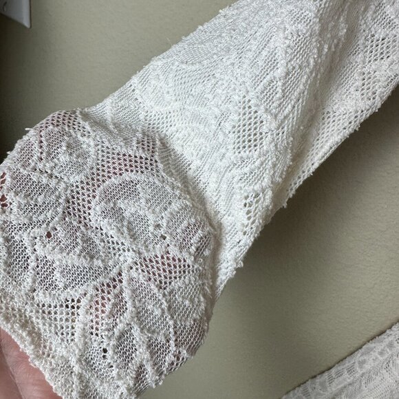 ABERCROMBIE & FITCH Lace Overlay Fit & Flare Skater Dress Size Small Cream - Picture 4 of 10